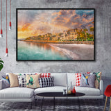 Charleston South Carolina Usa Historic Homes City Art Watercolor Framed Canvas Prints Wall Art Home Decor,Floating Frame