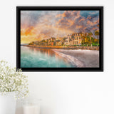 Charleston South Carolina Usa Historic Homes City Art Watercolor Framed Canvas Prints Wall Art Home Decor,Floating Frame