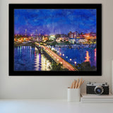 Charleston South Carolina Usa Skyline Over City Art Watercolor Framed Art Prints Wall Art Decor,Framed Picture