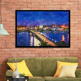 Charleston South Carolina Usa Skyline Over City Art Watercolor Framed Art Prints Wall Art Decor,Framed Picture