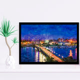 Charleston South Carolina Usa Skyline Over City Art Watercolor Framed Art Prints Wall Art Decor,Framed Picture