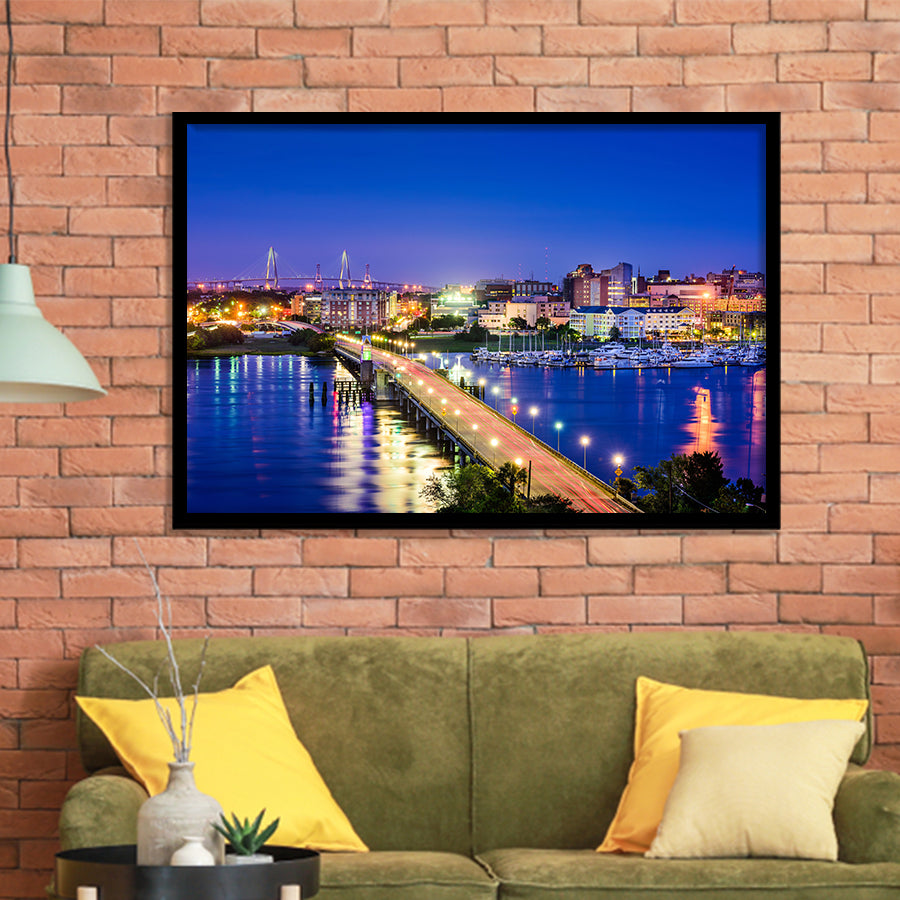 Charleston South Carolina Skyline Framed Art Prints Wall Decor - Painting Art, Wall Art, Home Decor