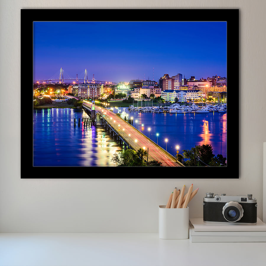 Charleston South Carolina Skyline Framed Art Prints Wall Decor - Painting Art, Wall Art, Home Decor