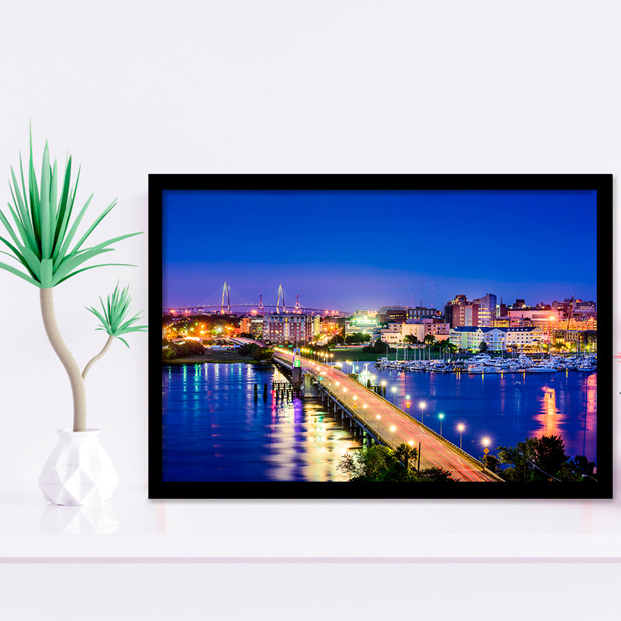 Charleston South Carolina Skyline Framed Art Prints Wall Decor - Painting Art, Wall Art, Home Decor
