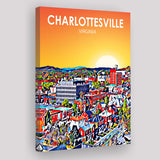 Charlottesville Virginia Art Sunset Night Landscape ,City Art Print, Large Canvas, Canvas Print Wall Art Home Decor