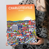 Charlottesville Virginia Art Sunset Night Landscape ,City Art Print, Large Canvas, Canvas Print Wall Art Home Decor