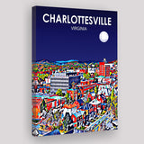 Charlottesville Virginia Art Night Landscape ,City Art Print, Large Canvas, Canvas Print Wall Art Home Decor