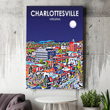 Charlottesville Virginia Art Night Landscape ,City Art Print, Large Canvas, Canvas Print Wall Art Home Decor