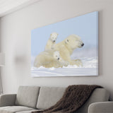 Charming Family Polar Bears Canvas Prints Wall Art Decor - Paiting Canvas, Art Prints, Wall Decor, For Sale