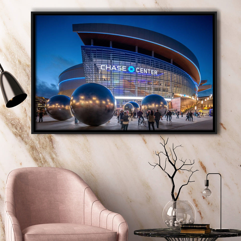 Chase Center Project Icon, Stadium Canvas, Sport Art, Gift for him, Framed Canvas Prints Wall Art Decor, Framed Picture