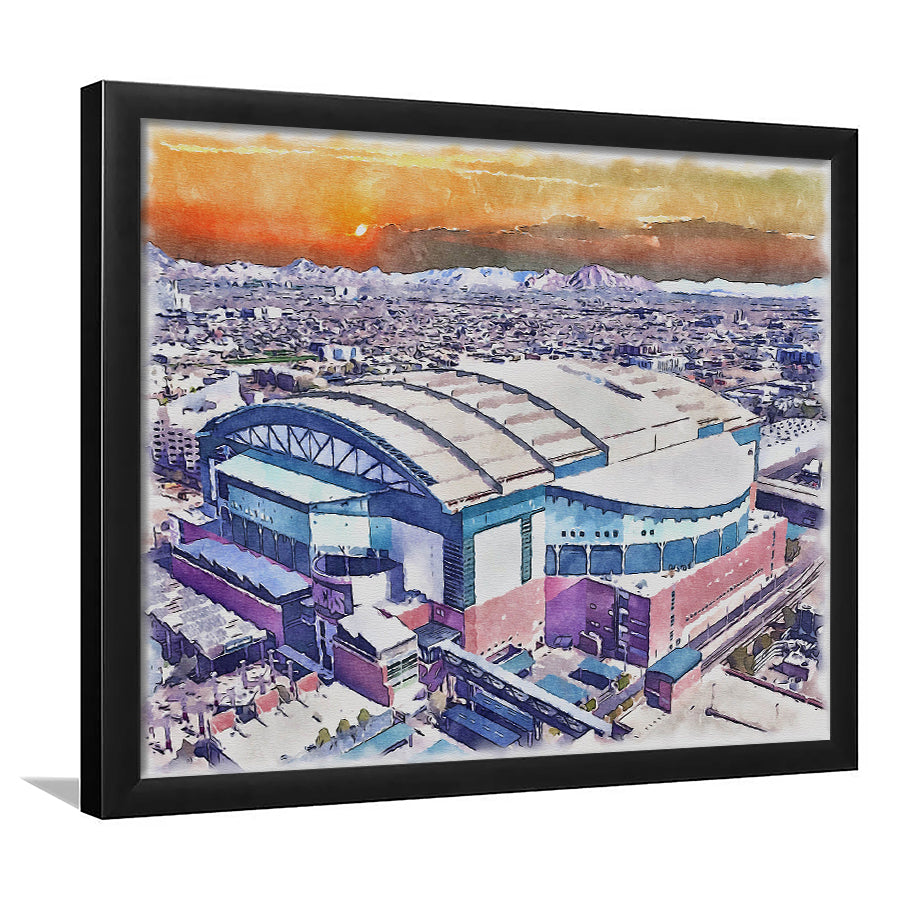 Chase Field Arizona Diamondbacks Watercolor, Sport Prints Fan Gift, Framed Art Prints Wall Art Decor