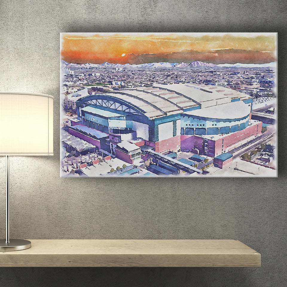 Chase Field Arizona Diamondbacks Watercolor, Sport Art Prints Fan Gift, Canvas Prints Wall Art Decor