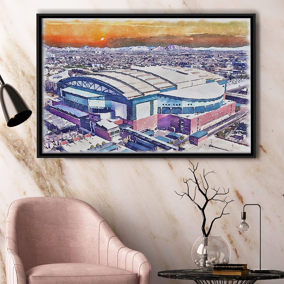 Chase Field Arizona Diamondbacks Watercolor, Sport Art Prints Fan Gift, Framed Canvas Prints Wall Art Decor