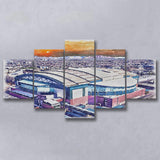 Chase Field Arizona Diamondbacks Watercolor, 5 Pieces, Multi Panel Canvas Prints Wall Art Decor