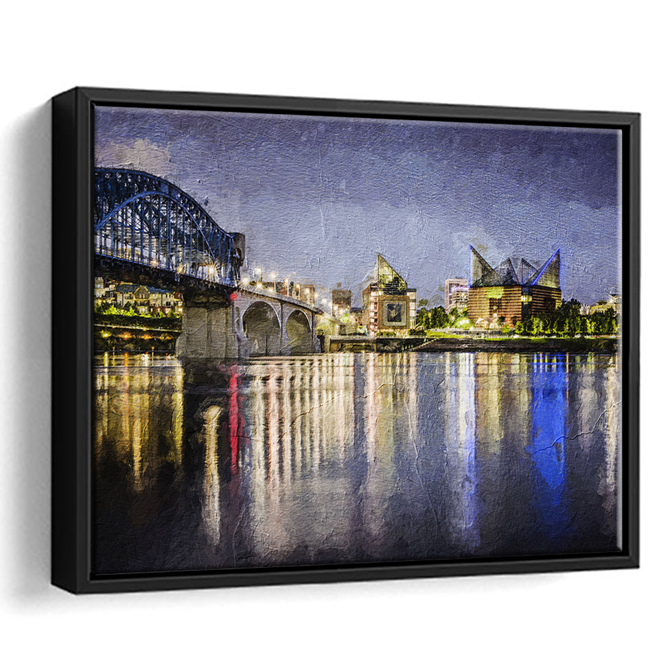 Chattanooga Cityscape Framed Canvas Prints Wall Art Decor - Paiting Canvas, Art Prints, Floating Frame