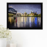 Chattanooga Cityscape Framed Canvas Prints Wall Art Decor - Paiting Canvas, Art Prints, Floating Frame