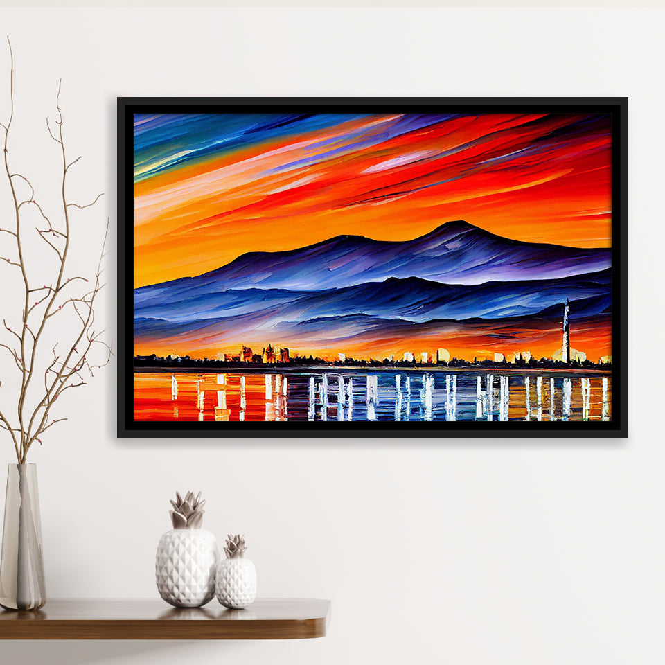 Chattanooga Tennessee Skyline Chattanooga Painting Wall Art, Sport Art Prints Fan Gift, Framed Canvas Prints Wall Art Decor