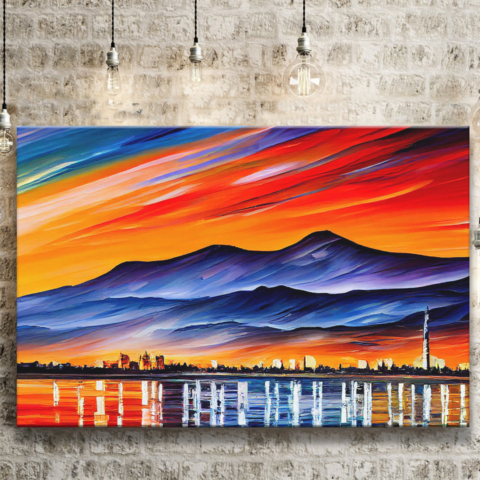 Chattanooga Tennessee Skyline Chattanooga Painting Wall Art, Sport Art Prints Fan Gift, Canvas Prints Wall Art Decor