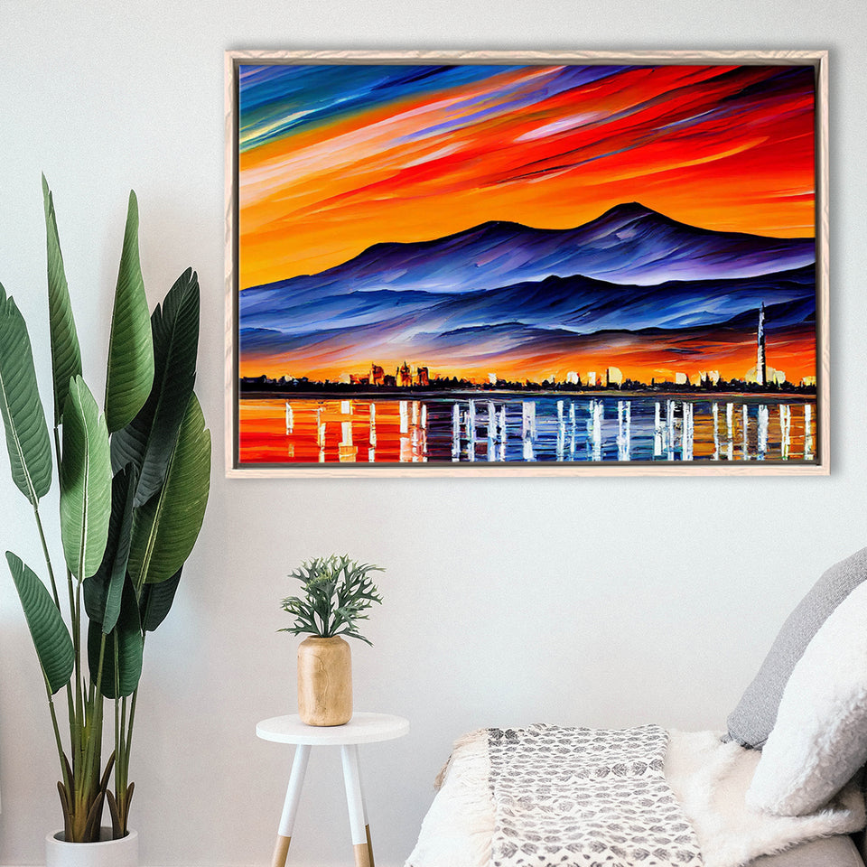 Chattanooga Tennessee Skyline Chattanooga Painting Wall Art, Sport Art Prints Fan Gift, Framed Canvas Prints Wall Art Decor