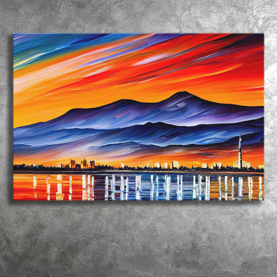Chattanooga Tennessee Skyline Chattanooga Painting Wall Art, Sport Art Prints Fan Gift, Canvas Prints Wall Art Decor