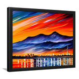 Chattanooga Tennessee Skyline Chattanooga Painting Wall Art, Sport Prints Fan Gift, Framed Art Prints Wall Art Decor