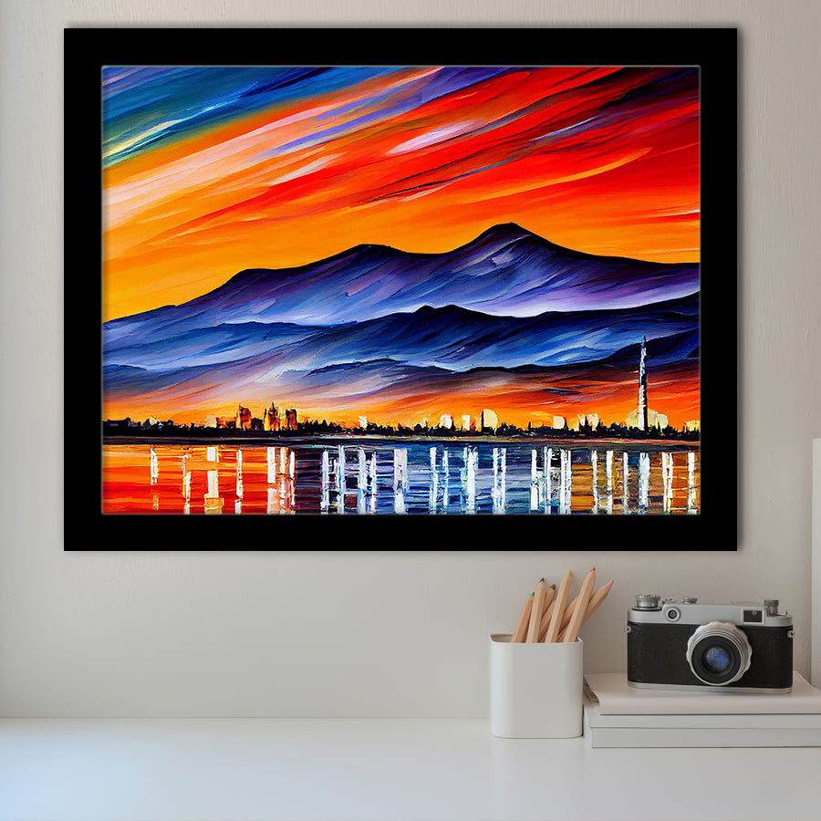 Chattanooga Tennessee Skyline Chattanooga Painting Wall Art, Sport Prints Fan Gift, Framed Art Prints Wall Art Decor
