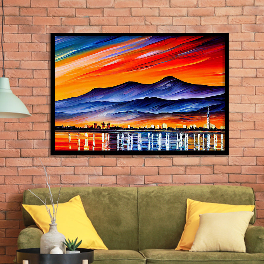 Chattanooga Tennessee Skyline Chattanooga Painting Wall Art, Sport Prints Fan Gift, Framed Art Prints Wall Art Decor
