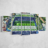 Chelsea FC Stamford Bridge Stadium Watercolor, 5 Pieces, Multi Panel Canvas Prints Wall Art Decor