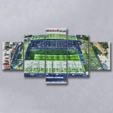 Chelsea FC Stamford Bridge Stadium Watercolor, 5 Pieces, Multi Panel Canvas Prints Wall Art Decor