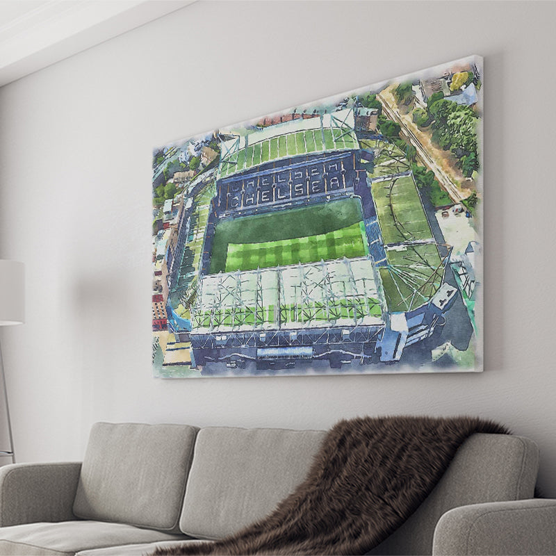 Chelsea FC Stamford Bridge Stadium Watercolor, Sport Art Prints Fan Gift, Canvas Prints Wall Art Decor