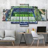 Chelsea FC Stamford Bridge Stadium Watercolor, 5 Pieces, Multi Panel Canvas Prints Wall Art Decor