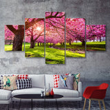 Cherry Blossom Tree  5 Pieces Canvas Prints Wall Art - Painting Canvas, Multi Panels, 5 Panel, Wall Decor
