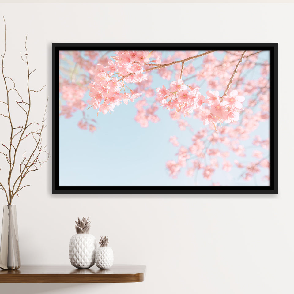 Cherry Blossom Framed Canvas Prints Wall Art - Painting Canvas,Framed Picture,Home Art Wall Decor