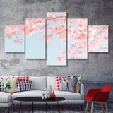 Cherry Blossom 5 Piece Multi Panels Canvas Prints Wall Art - Painting Canvas,Wall Decor