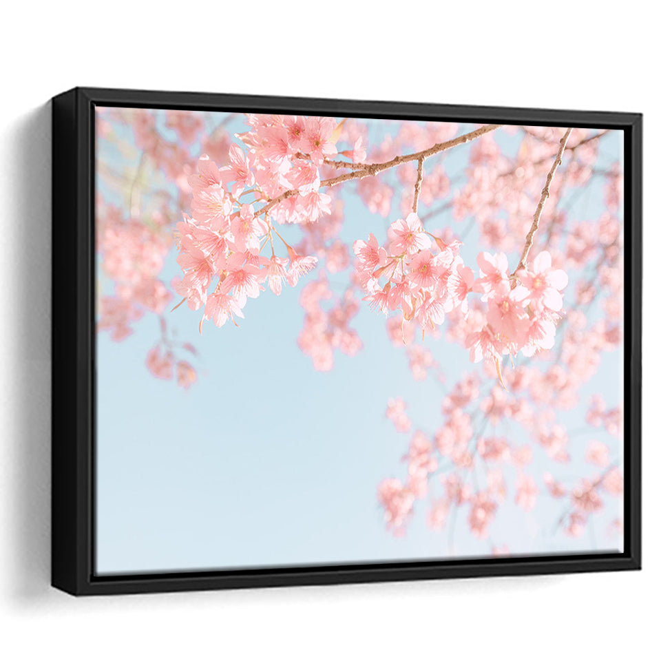 Cherry Blossom Framed Canvas Prints Wall Art - Painting Canvas,Framed Picture,Home Art Wall Decor