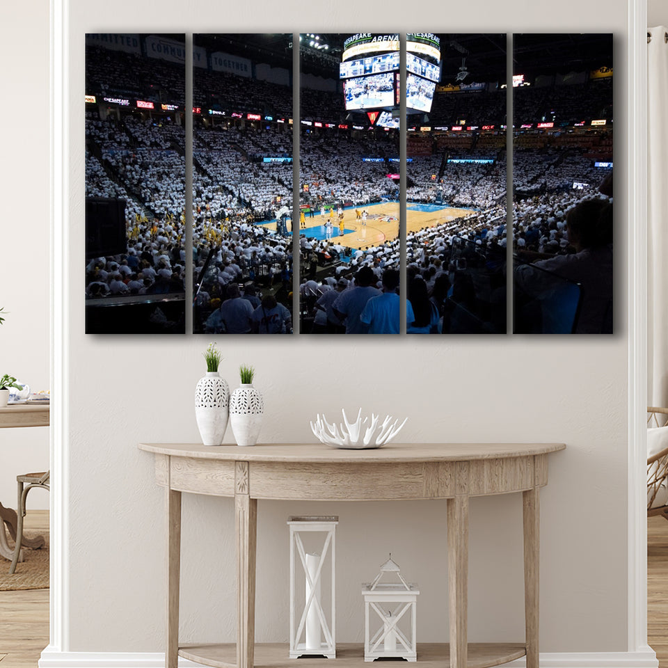 Chesapeake Energy Arena Playoffs, Stadium Canvas, Sport Art, Gift for him, Multi Panels B, Canvas Prints Wall Art Decor