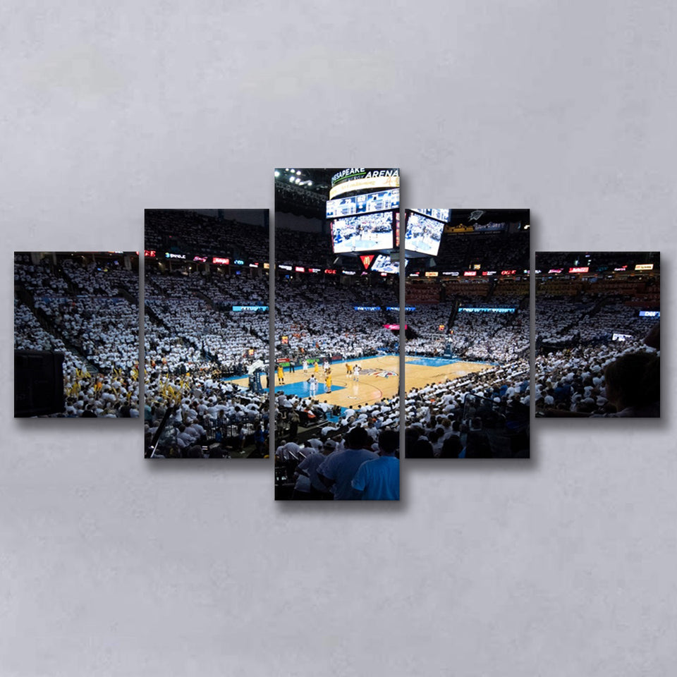Chesapeake Energy Arena Playoffs, Stadium Canvas, Sport Art, Large Canvas, Multi Panels, Canvas Prints Wall Art Decor
