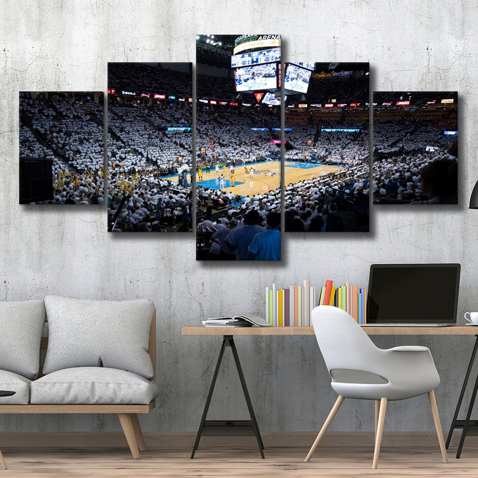Chesapeake Energy Arena Playoffs, Stadium Canvas, Sport Art, Large Canvas, Multi Panels, Canvas Prints Wall Art Decor