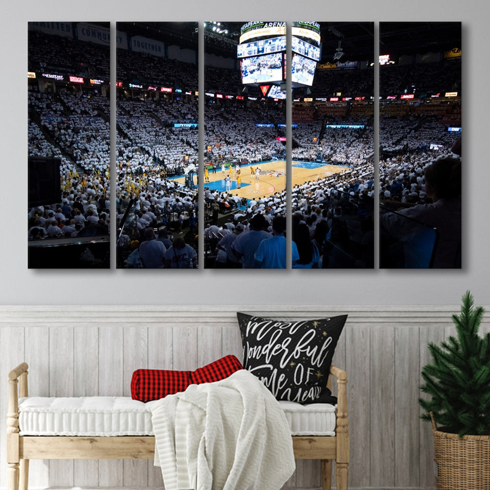 Chesapeake Energy Arena Playoffs, Stadium Canvas, Sport Art, Gift for him, Multi Panels B, Canvas Prints Wall Art Decor
