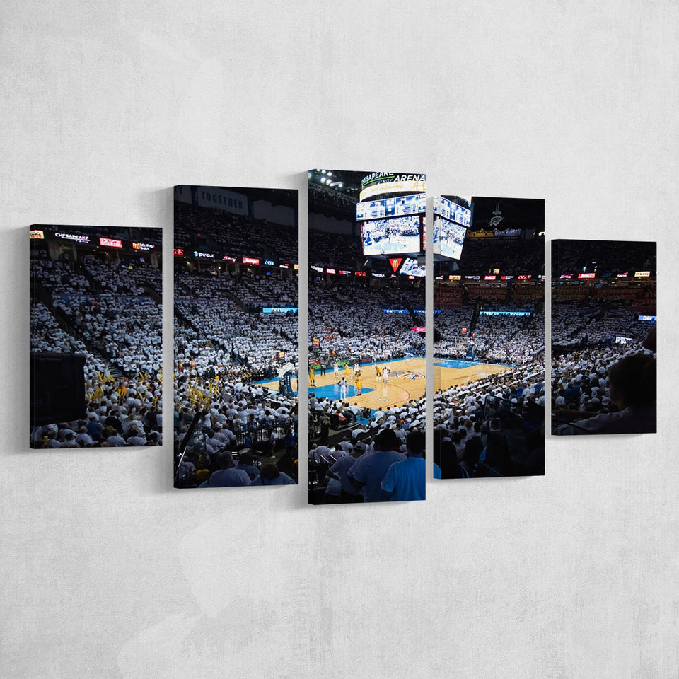 Chesapeake Energy Arena Playoffs, Stadium Canvas, Sport Art, Large Canvas, Multi Panels, Canvas Prints Wall Art Decor