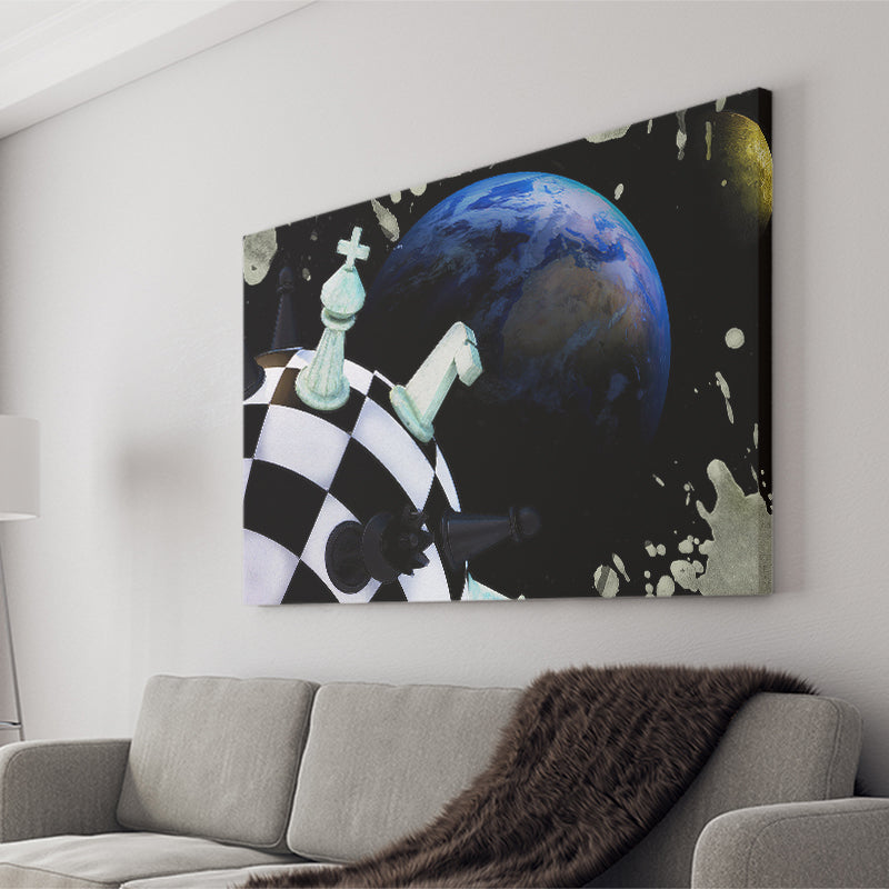 Chess Canvas Art, Chess Wall Art, Abstract Chess Painting, Canvas Prints Wall Art Home Decor