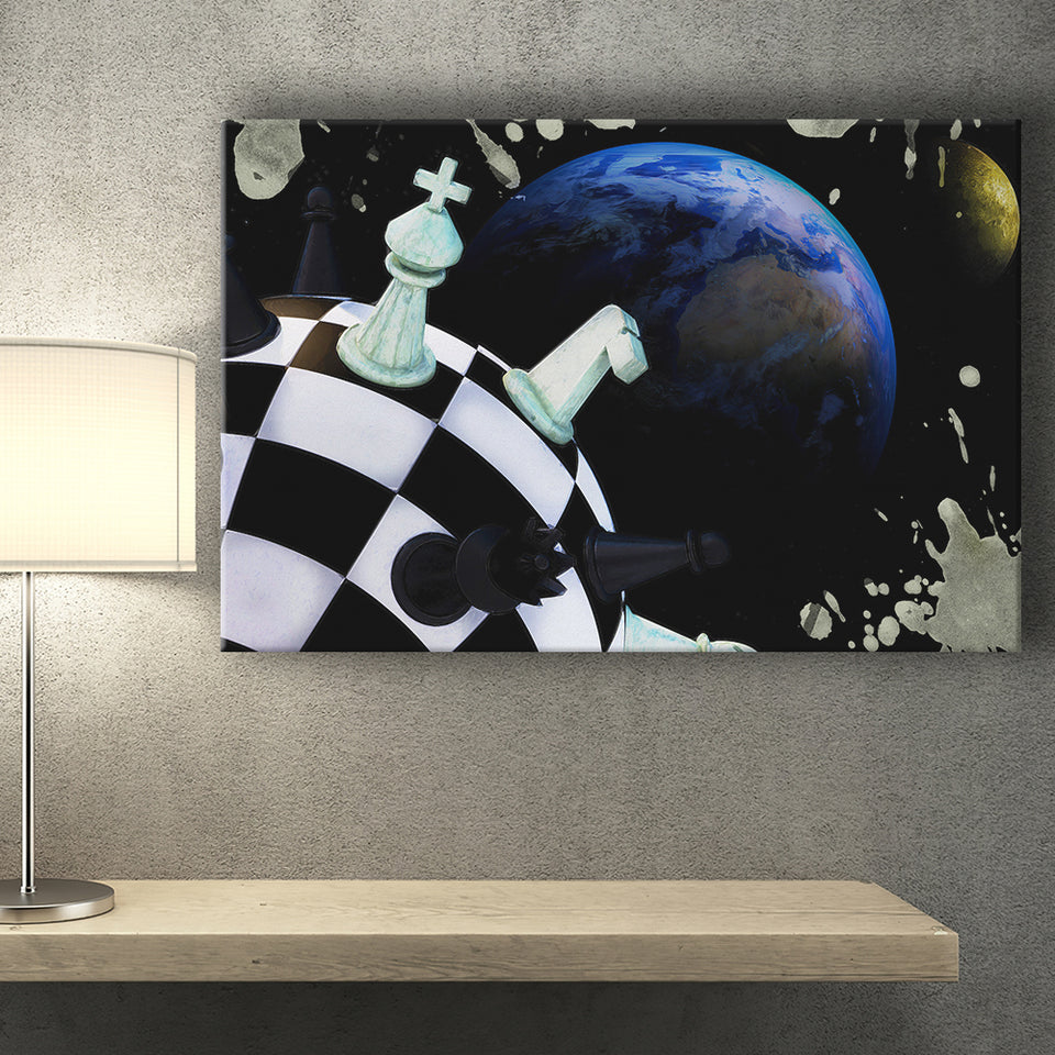 Chess Canvas Art, Chess Wall Art, Abstract Chess Painting, Canvas Prints Wall Art Home Decor