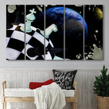Chess Canvas Art, Chess Wall Art, Abstract Chess Painting, 5 Pieces B, Canvas Prints Wall Art Home Decor,X Large Canvas