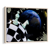 Chess Canvas Art, Chess Wall Art, Abstract Chess Painting, Framed Canvas Prints Wall Art Home Decor,Floating Frame, Ready to Hang