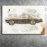 Chevrolet Corvette Stingray 1963 Da Vinci Style Canvas Prints - Painting Canvas, Wall Art,Old Car, Prints for Sale,Wal Decor, Home Decor