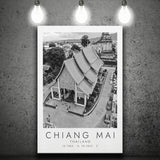Chiang Mai, Thailand Black And White Art Canvas Prints Wall Art Home Decor