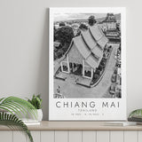 Chiang Mai, Thailand Black And White Art Canvas Prints Wall Art Home Decor