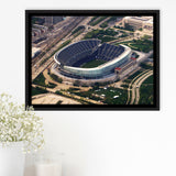 Chicago Bears Stadium Framed Canvas Prints Soldier Field Stadium Wall Art,Sport Stadium Art Prints, Fan Gift