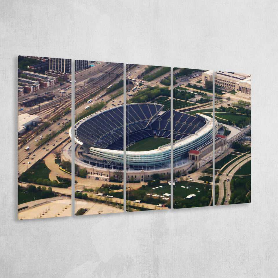 Chicago Bears Stadium Canvas Prints Soldier Field Stadium Wall Art,Multi Panels B,Sport Stadium Art Prints, Fan Gift