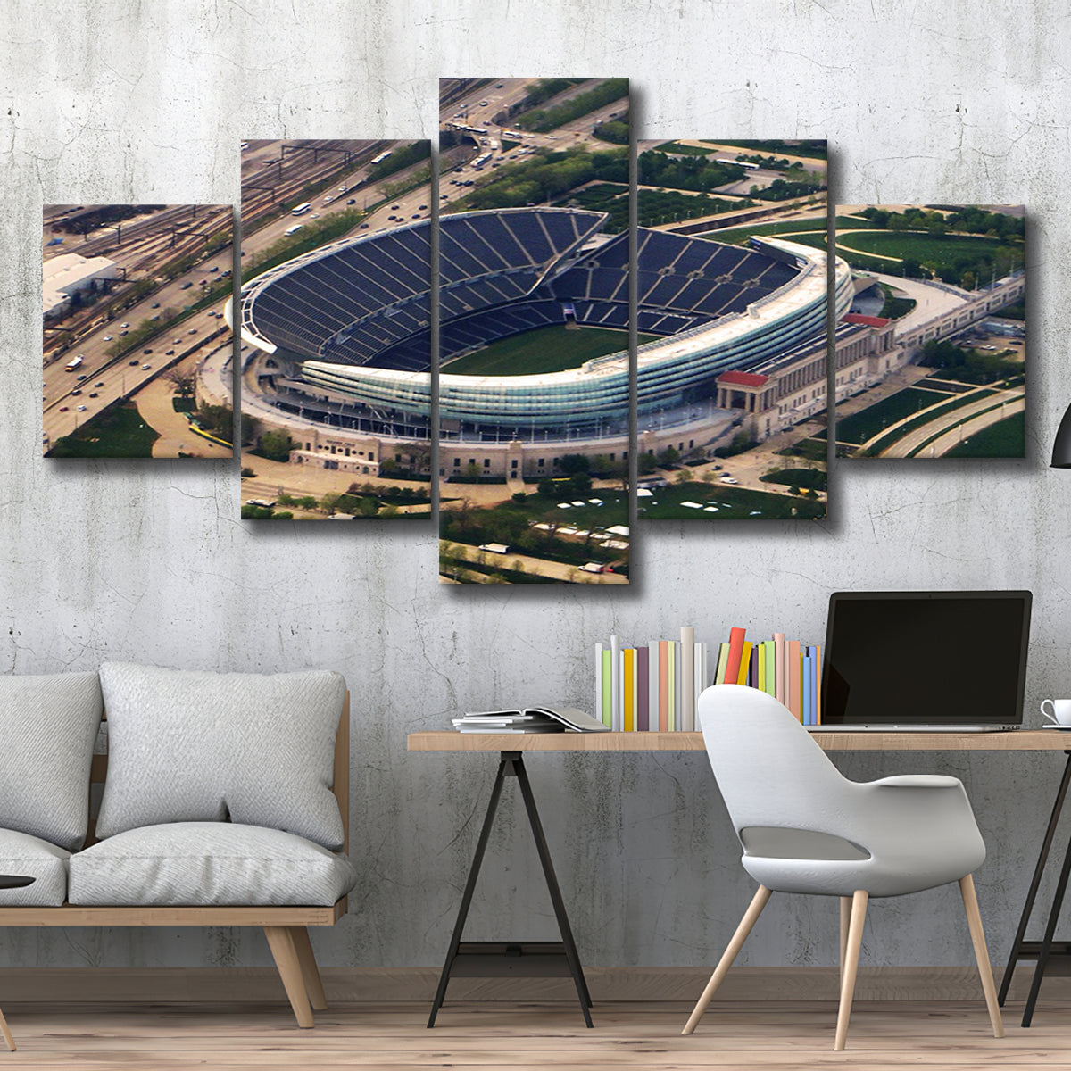 Chicago Bears Stadium Canvas Prints Soldier Field Stadium Wall Art